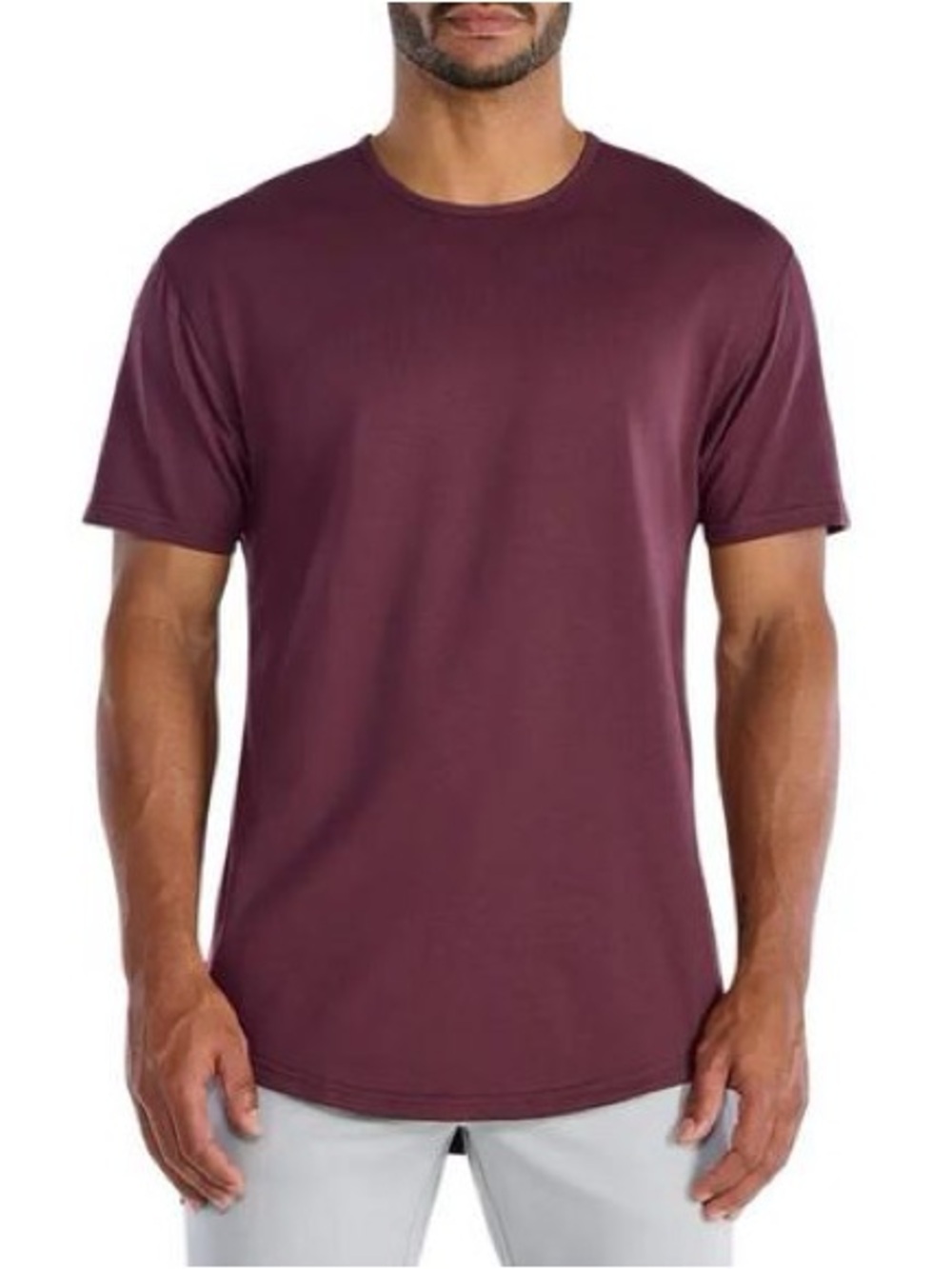 BYLT basics drop-cut Maroon T-Shirt